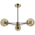Lampa wisząca metalowa czarno-złota z 3 szklanymi kloszami 8047/3 - Lampy Elem